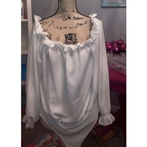 White off shoulder bodysuit